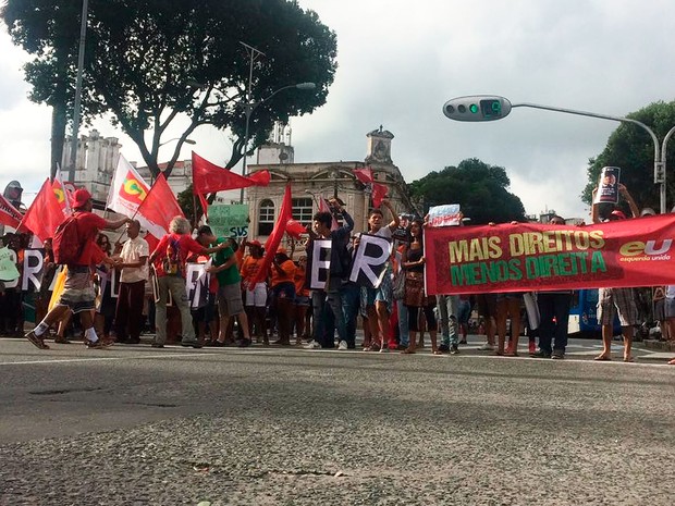 Protesto Fora Temer em Salvador (Foto: Alan Tiago Alves/G1)