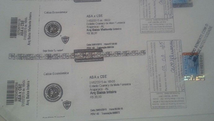 CSE anexou cópias dos ingressos ao ofício entregue nesta tarde  (Foto: Divulgação/FAF)