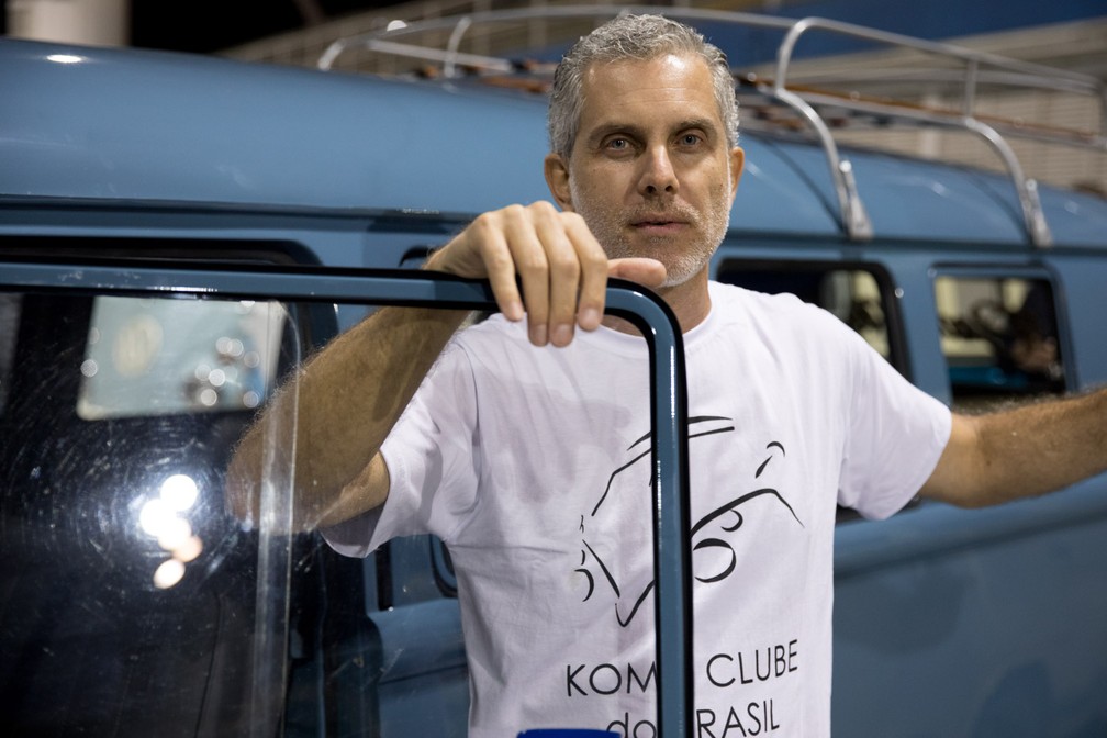 Marcello Filoni, empresário, é fã das Kombis (Foto: Marcelo Brandt / G1)