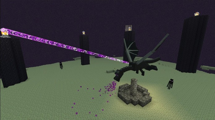 Ao final do modo Survival o Ender Dragon estará esperando por você para uma batalha (Foto: Reprodução/XBLA Fans)