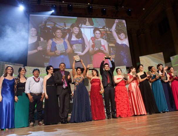 Festa de 2013 que homenageou os vencedores do Prêmio Educador Nota 10. (Foto: Reprodução / Rede Globo)