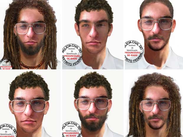 Imagens feitas peloa Polícia Civil com programa de computador mostram como poderia estar a fisionomia de Artur Pachoali (Foto: Polícia Civil/Divulgação) Imagens feitas peloa Polícia Civil com programa de computador mostram como poderia estar a fisionomia de Artur Pachoali (Foto: Polícia Civil/Divulgação)