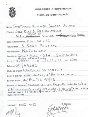 Cristiano Ronaldo especial 10 anos de carreira ficha (Foto: Reprodução)