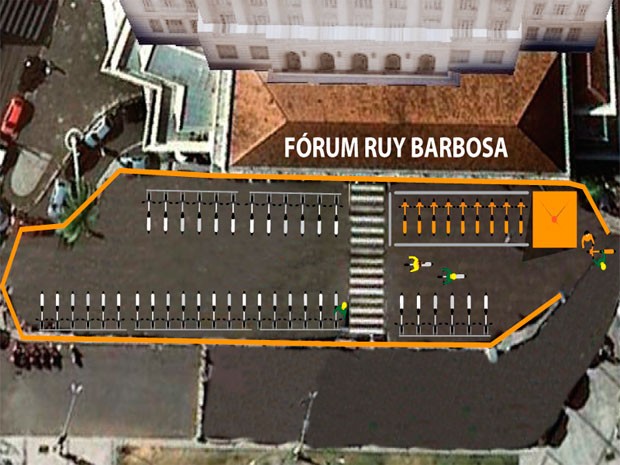 Bicicletário ficará localizado em frente ao Fórum Ruy Barbosa, no bairro de Nazaré (Foto: Divulgação / Secopa) Bicicletário ficará localizado em frente ao Fórum Ruy Barbosa, no bairro de Nazaré (Foto: Divulgação / Secopa)