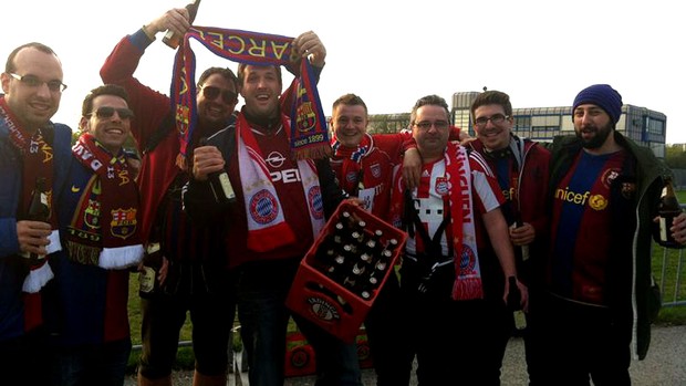 Torcida barcelona e bayern de munique liga dos campeões (Foto: Claudia Garcia)