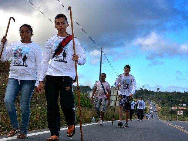 Romaria de 40 quilômetros ocorre anualmente na cidade de São Benedito, no Ceará (Foto: Adriano Campos/Arquivo pessoal)