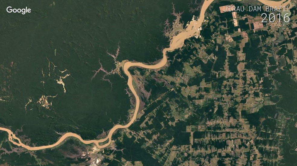 Jirau, em Rondônia, onde há uma usina hidrelétrica (Foto: Google)