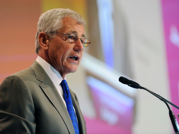 Secretário de Defesa dos EUA, Chuck Hagel, acusa a China de ciberespionagem em discuro durante uma conferência asiática em segurança. (Foto: Roslan Rahma/AFP)