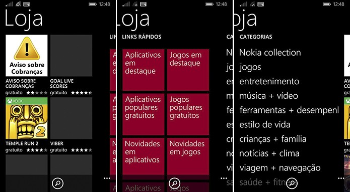 Windows Phone 8.1 teve loja totalmente reformulada, mas processo para baixar aplicativo ainda é parecido (Foto: Divulgação/Windows Phone Store)
