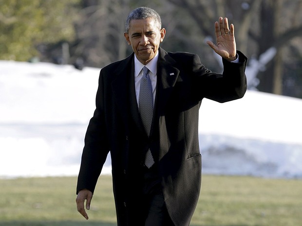 Obama chega a Washington depois de visitar hospital militar em Maryland (Foto: Joshua Roberts/Reuters)