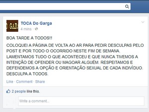 Internautas postaram mensagens criticando atitute em bar de Santos, SP (Foto: Reprodução/Facebook)