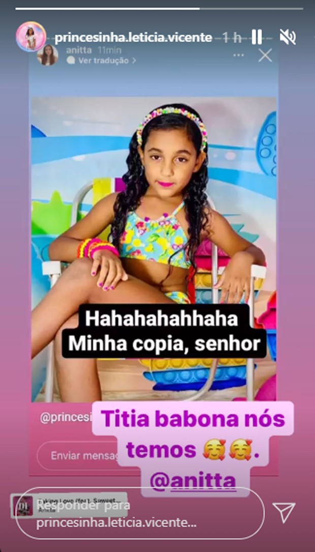 Letícia Vicente, sobrinha de Anitta (Foto: Reprodução/Instagram) Letícia Vicente, sobrinha de Anitta (Foto: Reprodução/Instagram)