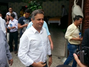 Aécio Neves em Juiz de Fora (Foto: Rafael Antunes/G1)