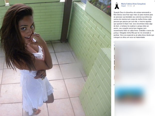 Mãe de Sarah Corrêa escreveu um texto para filha neste domingo (Foto: Reprodução/Facebook)