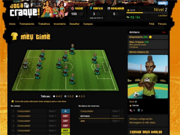 Joga Craque: Mania de futebol no Orkut