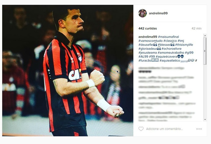 André Lima Atlético-PR (Foto: Reprodução/Instagram) André Lima Atlético-PR (Foto: Reprodução/Instagram)