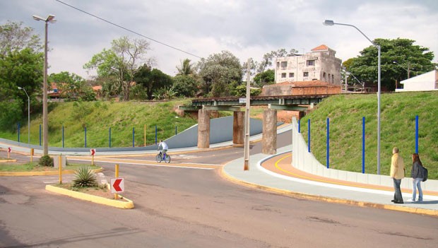 Ciclovia vai percorrer a extensão da linha férrea, em Presidente Prudente (Foto: Divulgação/Prudenco)
