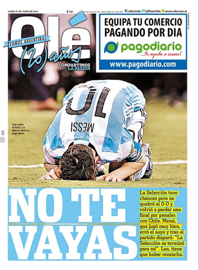 Messi Argentina Capa Olé