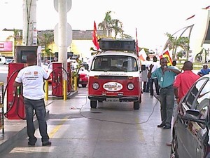 manifestação; postos de combustíveis; bahia (Foto: Divulgação / Sindicato)