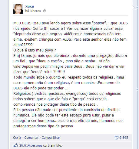 Veja o texto na íntegra (Foto: Facebook/ Reprodução)