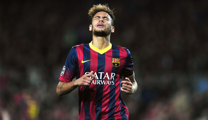 Neymar no jogo Barcelona e Manchester City (Foto: AFP)