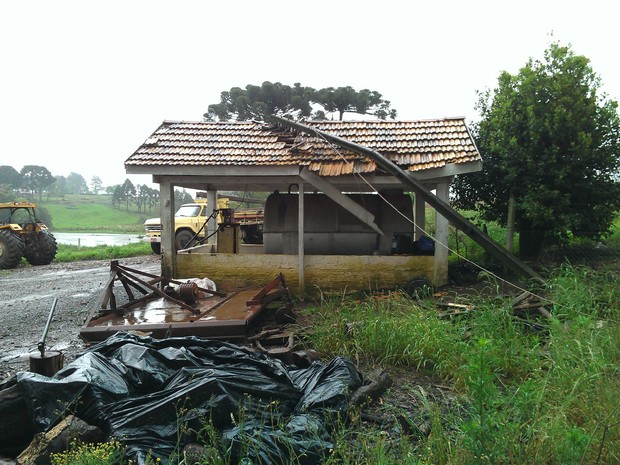 Vargeão foi um municípios prejudicados pelo chuva forte em SC (Foto: Defesa Civil de SC/ Divulgação)