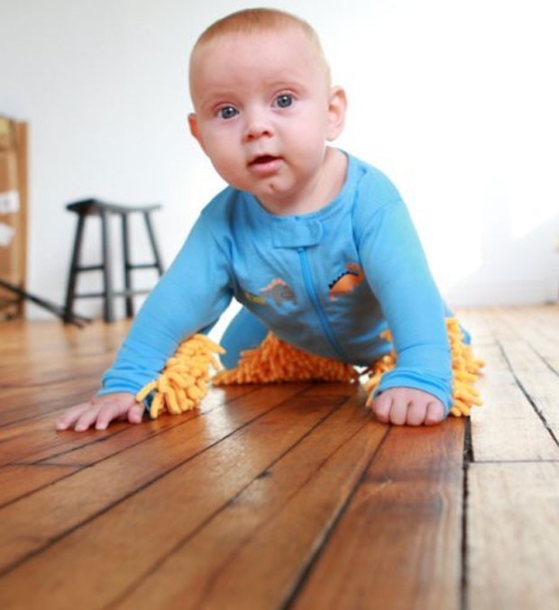 'Baby Mop' é feito 100% de algodão, sendo super macio e confortável para o bebê. (Foto: Reprodução)