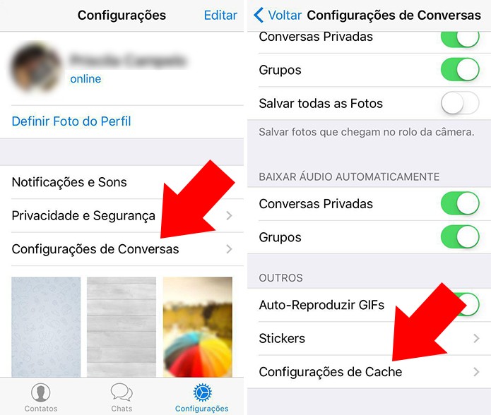 Acesse as configurações de cache (Foto: Reprodução/Paulo Alves)