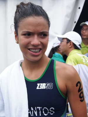 Bárbara Santos, do triatlo, em Nanquim (Foto: Thierry Gozzer)