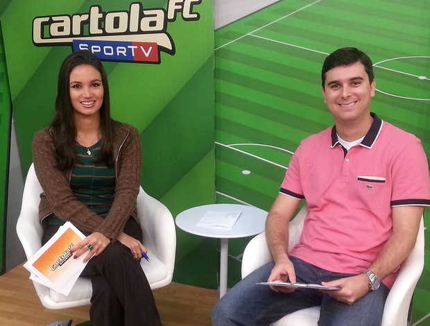 Cartola 23, com Monique Cardone e o apresentador do SporTV Bruno Souza (Foto: Jorge Delou)