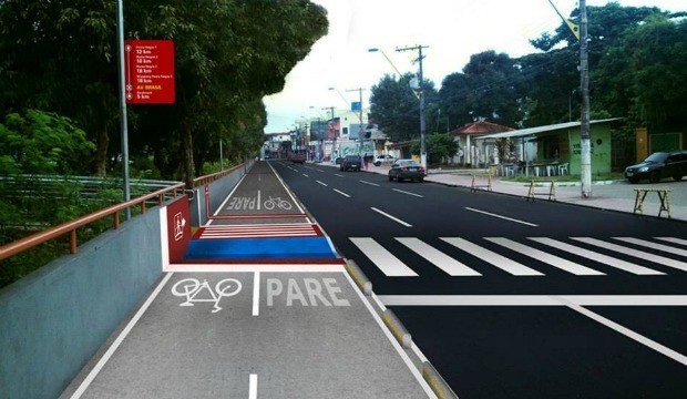 Projeto da ciclovia da Avenida Brasil foi elaborada após pesquisa do Implurb, Pedala Manaus e um faculdade local (Foto: Divulgação/Implurb)