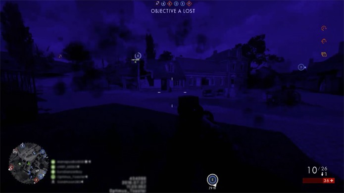 Em condições adversas a iluminação de Battlefield 1 pode virar um filtro azulado bizarro (Foto: Reprodução/YouTube)