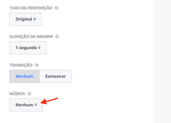 Opções para definir as características técnicas de um vídeo criado com fotos de uma página do Facebook (Foto: Reprodução/Marvin Costa)