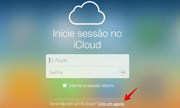 Acesse a versão beta do iCloud.com para criar uma conta (Foto: Reprodução/Helito Bijora)