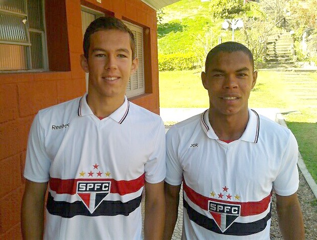 Victor Juffo e Tiago Moura, meia e atacante do São Paulo Sub-20 (Foto: Divulgação/Rio Branco AC)