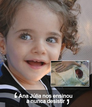 M�e de beb� que nasceu com 
365 g relata batalha da filha (Editoria de arte G1/Arquivo pessoal)