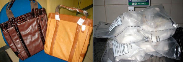 Cocaína estava escondida dentro de duas bolsas (Foto: Cedida/PF)