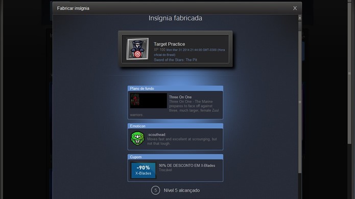 O jogador receberá prêmios e descontos promocionais toda vez que o nível de experiência da conta Steam aumentar (Foto: Reprodução/Daniel Ribeiro)