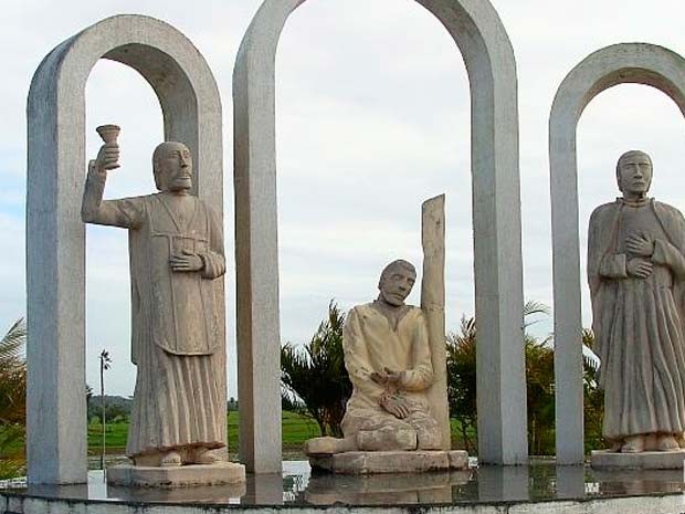 Monumento aos Mártires de Cunhaú e Uruaçu, em São Gonçalo do Amarante, no RN  (Foto: Wagner Varela )