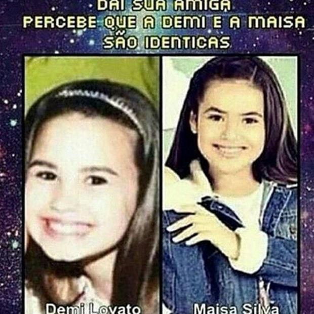 Imagem traz comparação de Demi Lovato e Maísa Silva (Foto: Reprodução/Instagram) Imagem traz comparação de Demi Lovato e Maísa Silva (Foto: Reprodução/Instagram)