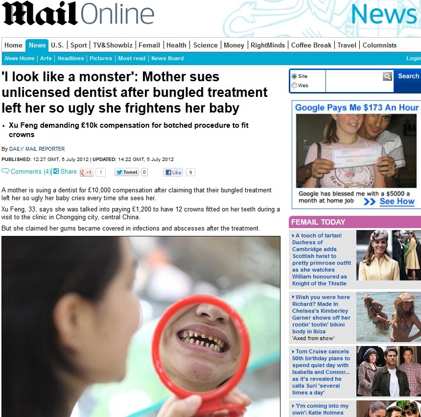 Dentes (Foto: Daily Mail/Reprodução)