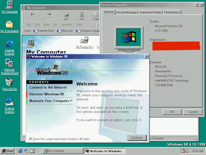 Windows 98 deu continuidade interface tradicional e teve um sucessor problemático (Foto: Reprodução/Edivaldo Brito)