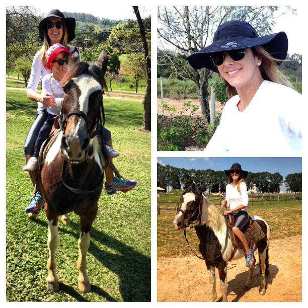 Ticiane Pinheiro e Rafa andam à cavalo (Foto: Instagram/ Reprodução)