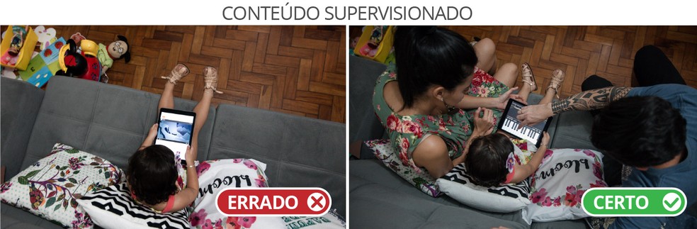 Conteúdo Supervisionado - Em cena dramatizada, pais mostram duas formas de lidar com a questão. (Foto: Marcelo Brandt/G1)