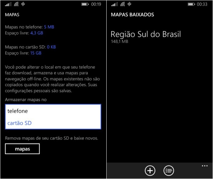 Configurando download dos mapas no cartão SD (Foto: Reprodução/Helito Bijora)