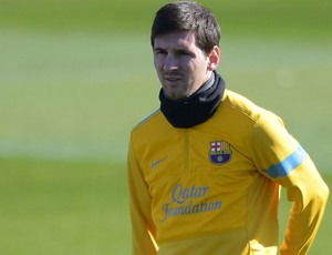 lionel Messi barcelona treino (Foto: Agência AP)