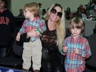 Danielle Winits leva os filhos para espetáculo da Disney on Ice