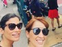 Renata Vasconcellos e Poliana Abritta vão de metrô para cerimônia do Emmy