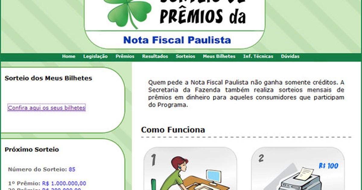 G1 - Nota Fiscal Paulista Libera Consulta De Prêmios Que Chegam A R$ 1 ...