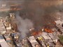 Em reintegração, grupo ateia fogo em barracos (Reprodução/GloboNews)